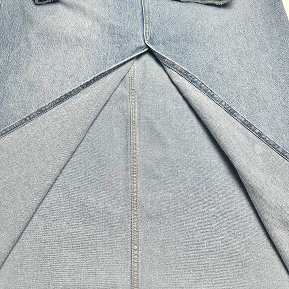 Zara | Women | Y2K Light Wash Distressed Button Fly Denim Maxi Skirt | Medium - Picture 11 of 12